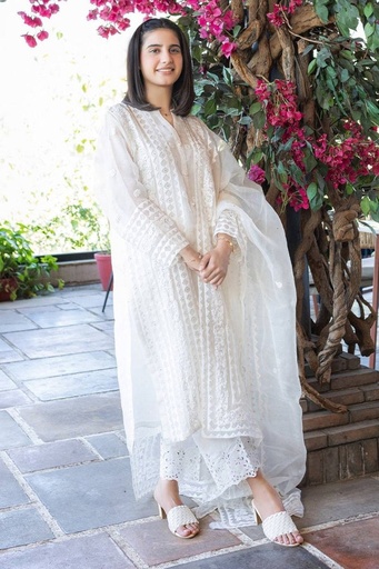 [16.K.23] APPLIQUE ORGANZA KURTA