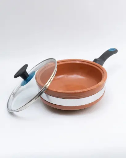 Glazed Clay Fry Pan cooking capacity 1 kg