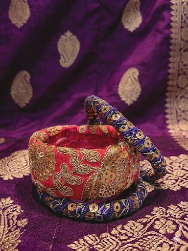 Antique zari work on bangles