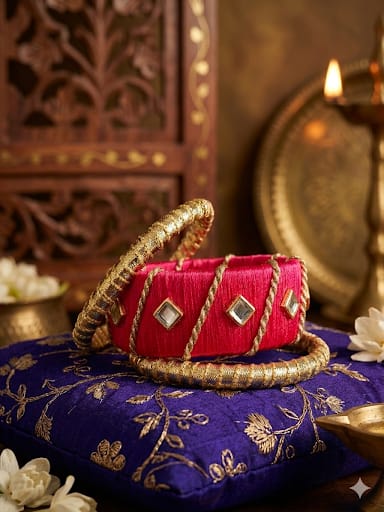 Silk Thread work on bangles