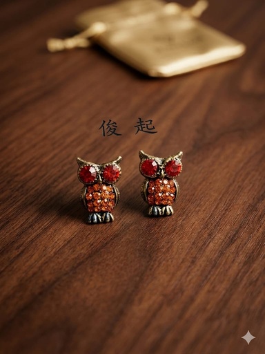 Small and cute owl-shaped studs for a playful touch.