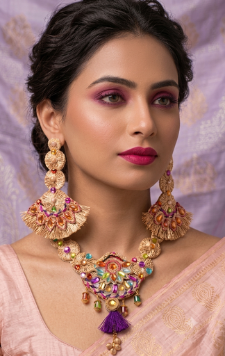 Múltiples colored bridal Mehndi jewelry set