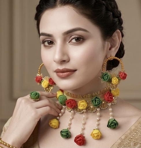 Bloom with grace in this vibrant floral jewelry set