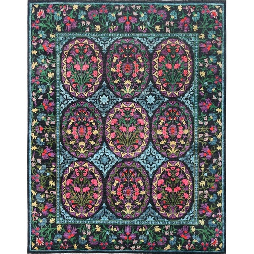 [PK0499-HM-RUG-004267] Suzani Carpet -Wool&Silk- 8x10